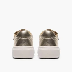 Clarks Damen Hollyrose Reißverschluss Turnschuhe Gold Leather