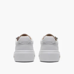 Clarks Damen Hollyrose Reißverschluss Turnschuhe White Leather