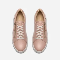 Clarks Damen Hollyrose Reißverschluss Turnschuhe Light Pink Leather