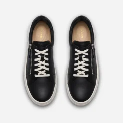 Clarks Damen Hollyrose Reißverschluss Turnschuhe Black Leather