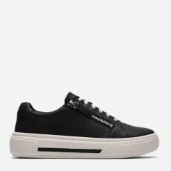 Clarks Damen Hollyrose Reißverschluss Turnschuhe Black Leather