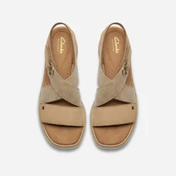 Clarks Damen Kidiki Sonnensandalen Beige Combi