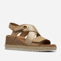 Clarks Damen Kidiki Sonnensandalen Beige Combi