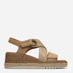Clarks Damen Kidiki Sonnensandalen Beige Combi