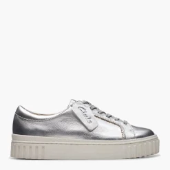 Clarks Damen Mayhill Walk Turnschuhe Silver Metallic