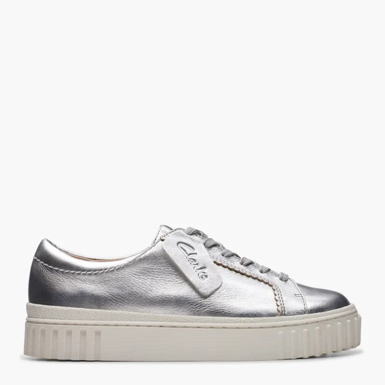 Clarks Damen Mayhill Walk Turnschuhe Silver Metallic