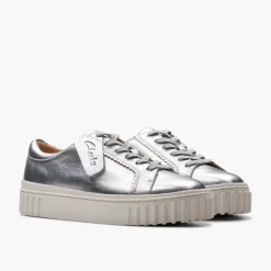 Clarks Damen Mayhill Walk Turnschuhe Silver Metallic