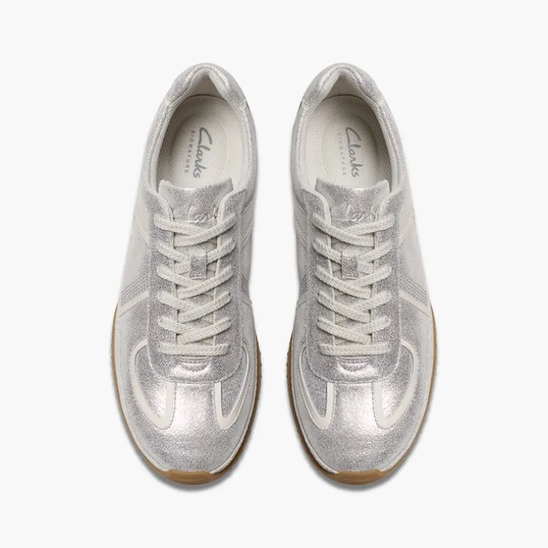 Clarks Damen Meridor Low Profile Turnschuhe Metallic Combi
