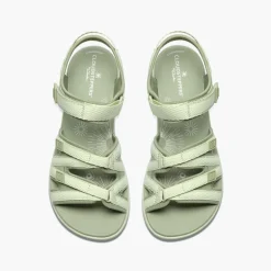 Clarks Damen Mira Madi Sandalen Light Olive Combi