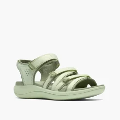 Clarks Damen Mira Madi Sandalen Light Olive Combi