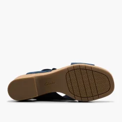 Clarks Damen Nerisa West Keilabsatz Sandalen Navy Nubuck