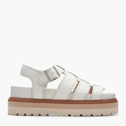 Clarks Damen Orianna Twist D-Fit Sandalen Off White