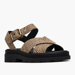 Clarks Damen Orinoco 3 Cove Sandalen Animal Print