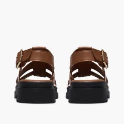 Clarks Damen Orinoco 3 Riemen Sandalen Tan Leather
