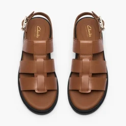 Clarks Damen Orinoco 3 Riemen Sandalen Tan Leather