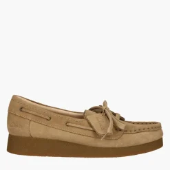 Clarks Damen Premium Wallabee Evo Sea D Schuhe Dark Sand Suede