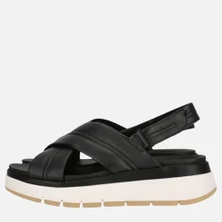 Clarks Damen Premuim Tuscan Cross Sandalen Black Leather