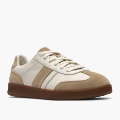 Clarks Damen Seco Speed Trainer White Combi Leather