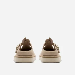 Clarks Damen Solsbury Mule Sandalen Sand Suede