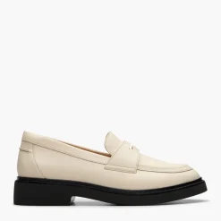 Clarks Damen Splend Edge Loafer Cream Leather