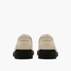 Clarks Damen Splend Edge Loafer Cream Leather
