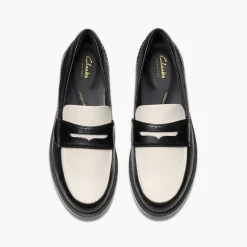 Clarks Damen Straven Edge Loafer Black Combi Leather