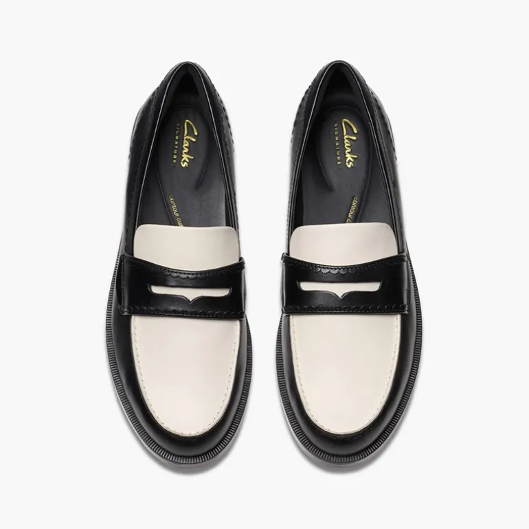 Clarks Damen Straven Edge Loafer Black Combi Leather
