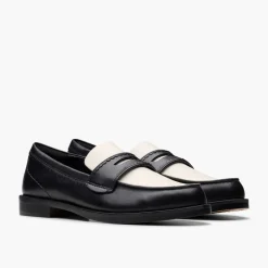 Clarks Damen Straven Edge Loafer Black Combi Leather