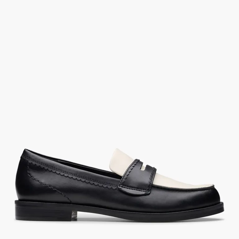 Clarks Damen Straven Edge Loafer Black Combi Leather