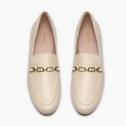 Clarks Damen Tamna Iris Loafer White Leather