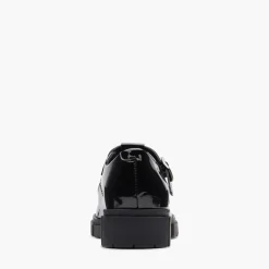 Clarks Damen Teala T Riemen Schuhe Black Patent