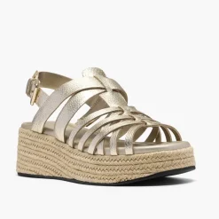 Clarks Damen Tessiah Riemen Sandalen Gold Leather