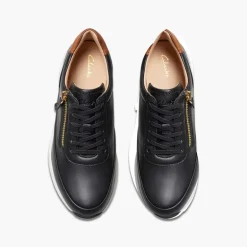 Clarks Damen Tivoli D-Fit Seiten Reißverschluss Sneaker Schwarz