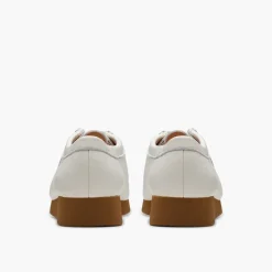 Clarks Damen Wallabee EVO Schuhe Off White Leather