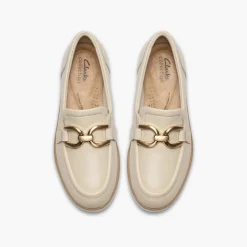 Clarks Damen Zylah Moccasins Cream Leather