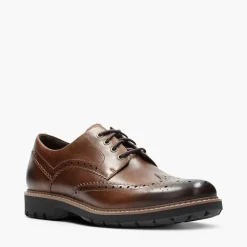 Clarks Herren Batcombe Wing Brogue Schuhe Dark Tan Leather