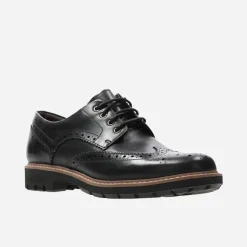 Clarks Herren Batcombe Wing Brogue Schuhe Black Leather