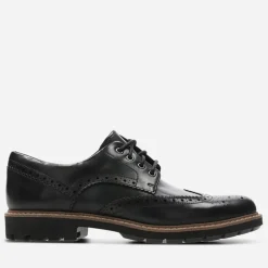 Clarks Herren Batcombe Wing Brogue Schuhe Black Leather