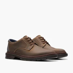 Clarks Herren Burchill Derby Schuhe Beeswax Leather