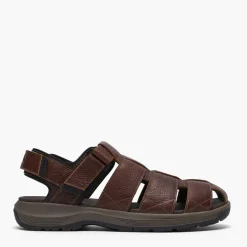 Clarks Herren Guideview Cove Fischer Sandalen Dark Brown Leather