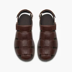 Clarks Herren Guideview Cove Fischer Sandalen Dark Brown Leather