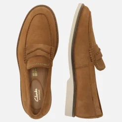 Clarks Herren Premium Atticus LT Slip Schuhe Cola Suede