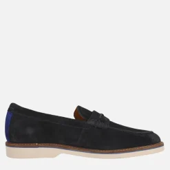 Clarks Herren Premium Atticus LT Slip Schuhe Navy Suede
