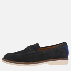 Clarks Herren Premium Atticus LT Slip Schuhe Navy Suede