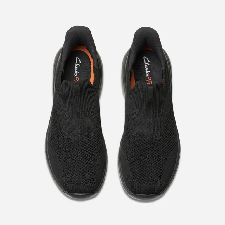 Clarks Herren Pro Free Strick Turnschuhe Black Knit