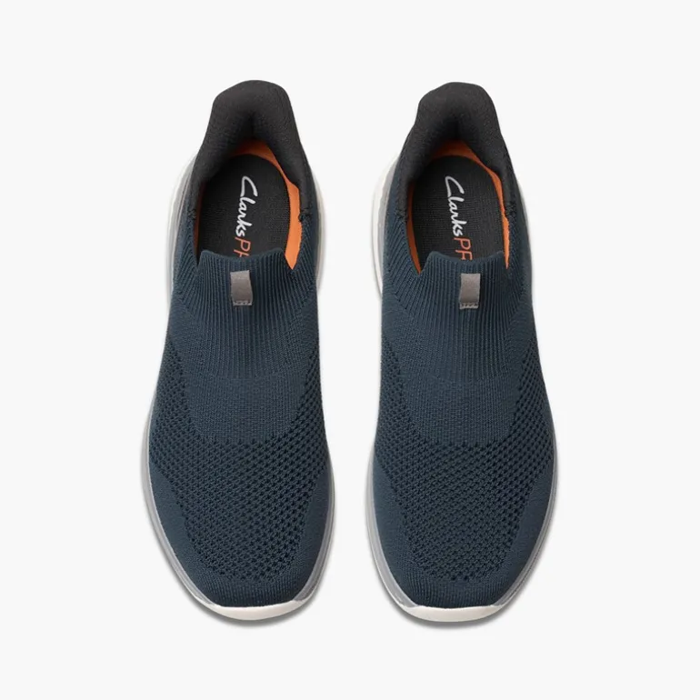 Clarks Herren Pro Free Strick Turnschuhe Navy Knit