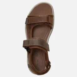 Clarks Herren Saltway Edge Weite Passform Sandalen Light Tan Leather