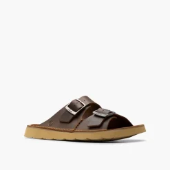 Clarks Herren Solsbury Sandalen mit zwei Riemen Beeswax Leather