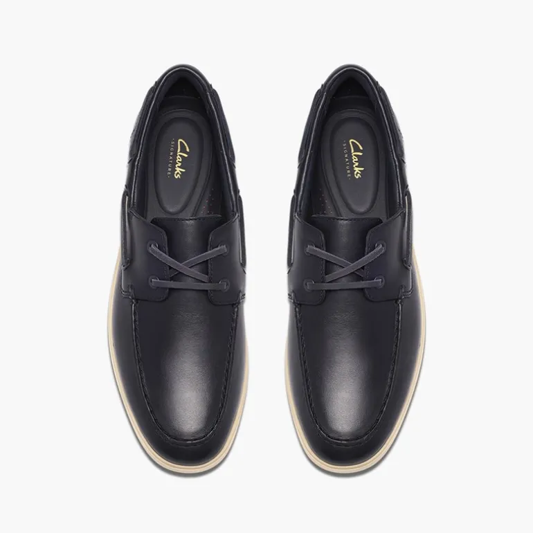 Clarks Herren Torford Boot Schuhe Navy Leather