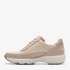 Clarks Premium Damen Tivoli Reisverschluss Seitlich Sneaker 1242 Sand Combi